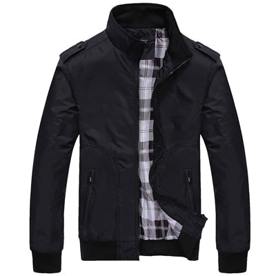 Mens Jackets Spring Autumn Casual Coats Stand Collar Slim Jackets Male Bomber Jackets M- 4XL