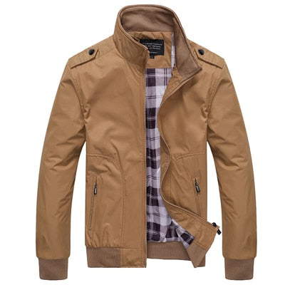 Mens Jackets Spring Autumn Casual Coats Stand Collar Slim Jackets Male Bomber Jackets M- 4XL