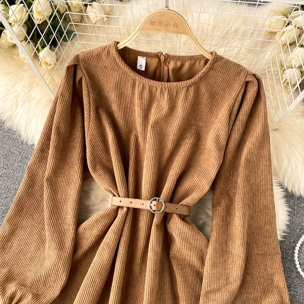 Corduroy Dress For Fall/Winter New Style Small A-Line Skirt