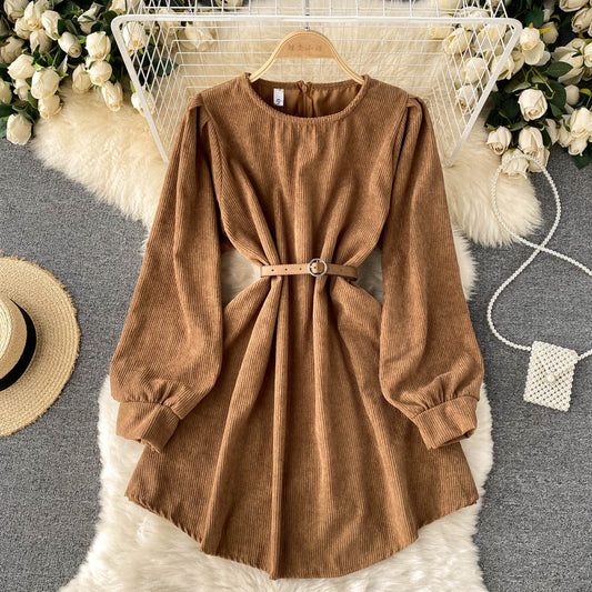 Corduroy Dress For Fall/Winter New Style Small A-Line Skirt