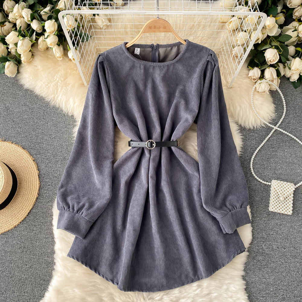 Corduroy Dress For Fall/Winter New Style Small A-Line Skirt