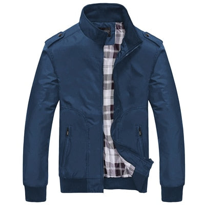 Mens Jackets Spring Autumn Casual Coats Stand Collar Slim Jackets Male Bomber Jackets M- 4XL